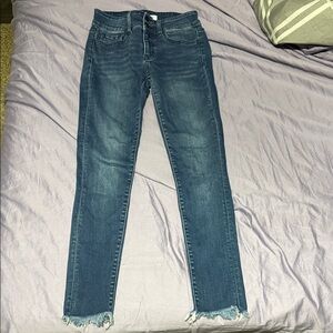 Flying Monkey Dark Blue Skinny Jeans with Frayed Hem